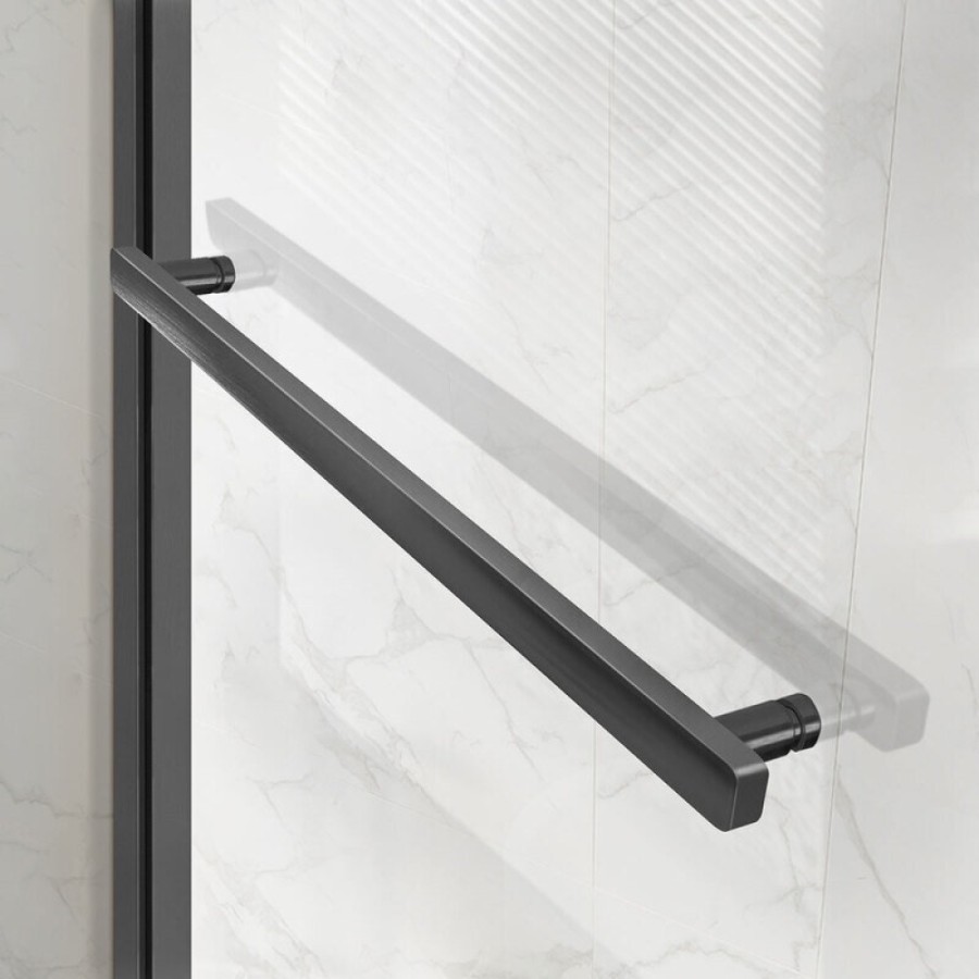 Душевая дверь Vincea Slim Soft, 120 см, стекло прозрачное, профиль воронёная сталь, gunmetal, VDS-1SS120CLGM