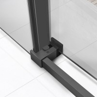 Душевая дверь Vincea Slim Soft, 120 см, стекло прозрачное, профиль воронёная сталь, gunmetal, VDS-1SS120CLGM