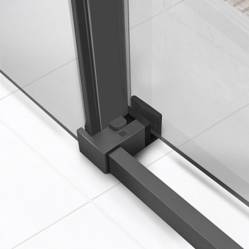 Душевая дверь Vincea Slim Soft, 120 см, стекло прозрачное, профиль воронёная сталь, gunmetal, VDS-1SS120CLGM