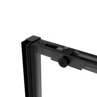 Душевая дверь Vincea Slim Soft 150 см, стекло прозрачное, черный, VDS-1SS150CLB