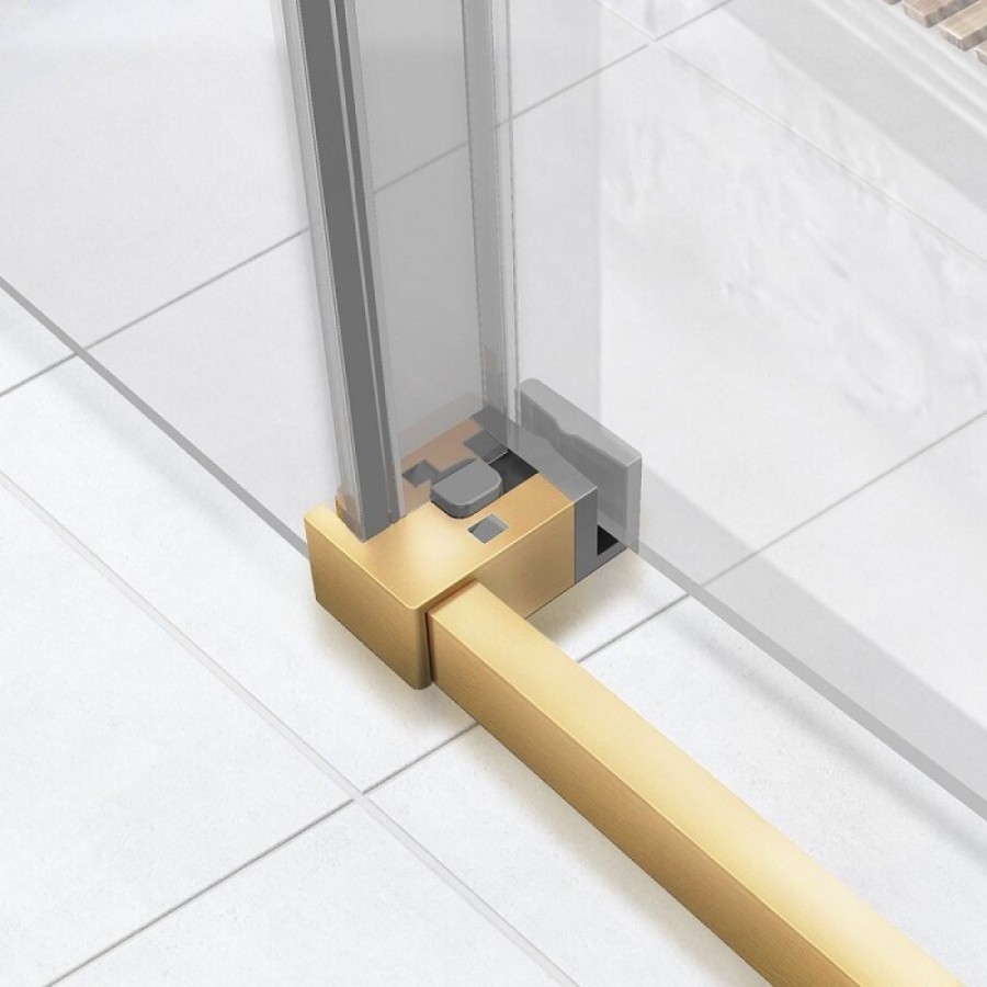Душевая дверь Vincea Slim Soft 150 см, VDS-1SS150CLG, стекло прозрачное, профиль брашированное золото