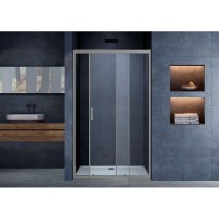 Душевая дверь Vincea Alpha VDS-3AL110CLGM, 110 см, стекло прозрачное, профиль вороненая сталь, gunmetal