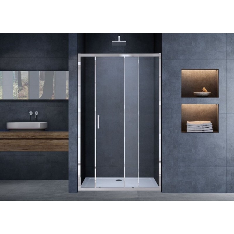 Душевая дверь Vincea Alpha, 140 см, стекло прозрачное, профиль хром, VDS-3AL140CL