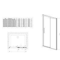 Душевая дверь Vincea Soft, 140 см, стекло прозрачное, профиль черный, VDS-3SO140CLB