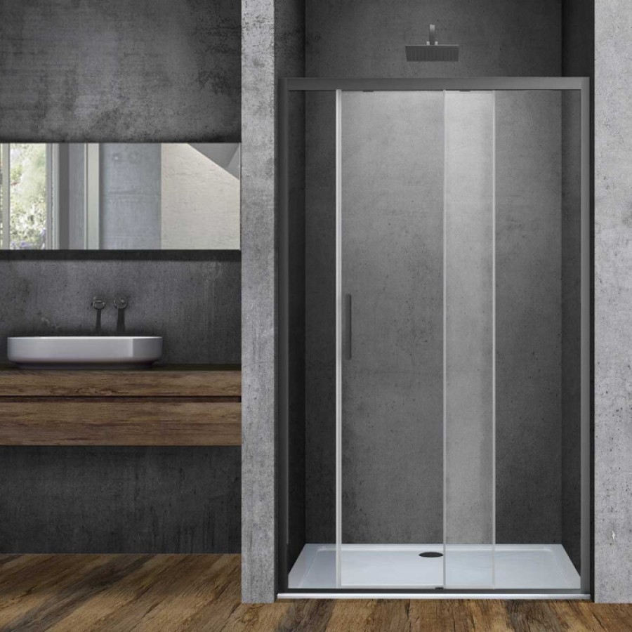 Душевая дверь Vincea VDS-3SO150CLGM, 150 см, стекло прозрачное, профиль вороненая сталь, gunmetal