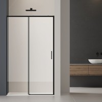 Душевая дверь Vincea Soft VDS-3SO2140CLB, 140 см, раздвижная, стекло прозрачное, профиль черный