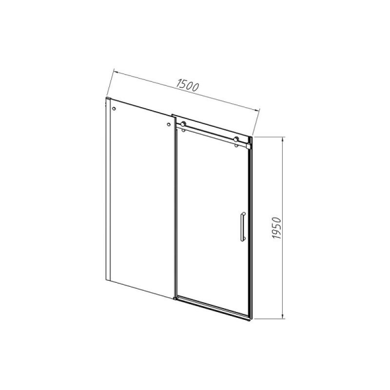 Душевая дверь в нишу Vincea Сomo-N VDS-4CN150CGB, 150 см, стекло тонированное, профиль черный
