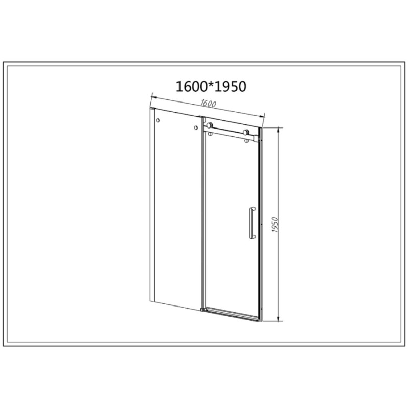 Душевая дверь в нишу Vincea Сomo-N VDS-4CN160CGB, 160 см, стекло тонированное, профиль черный