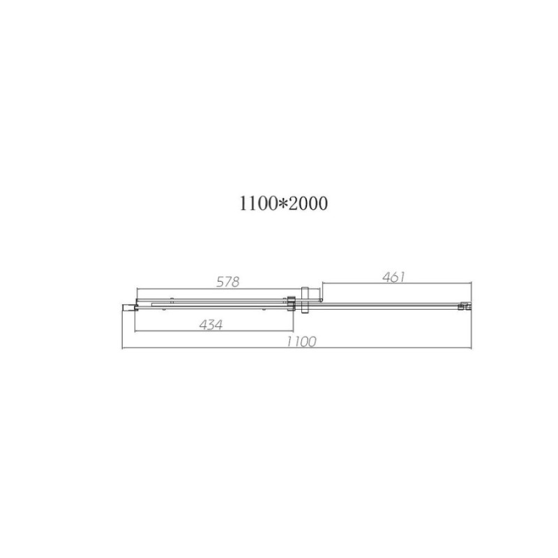 Душевая дверь Vincea Dice, 110 см, стекло прозрачное, профиль черный, VDS-4D110CLB