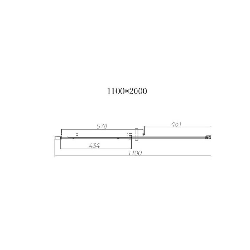 Душевая дверь Vincea Dice, VDS-4D110CLGM, 110 см, стекло прозрачное, профиль вороненая сталь