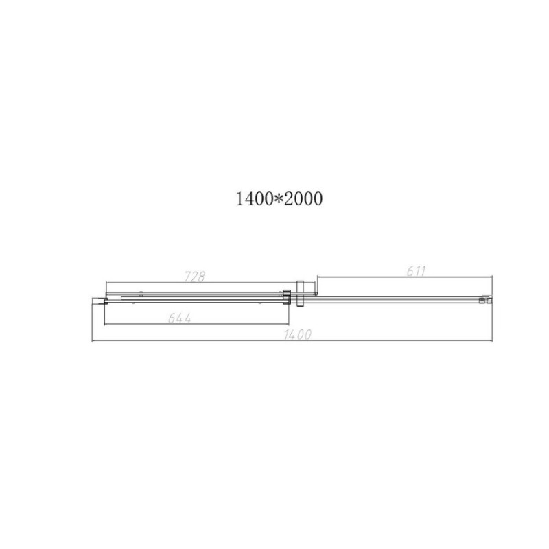 Душевая дверь Vincea Dice, VDS-4D140CLGM, 140 см, стекло прозрачное, профиль вороненая сталь