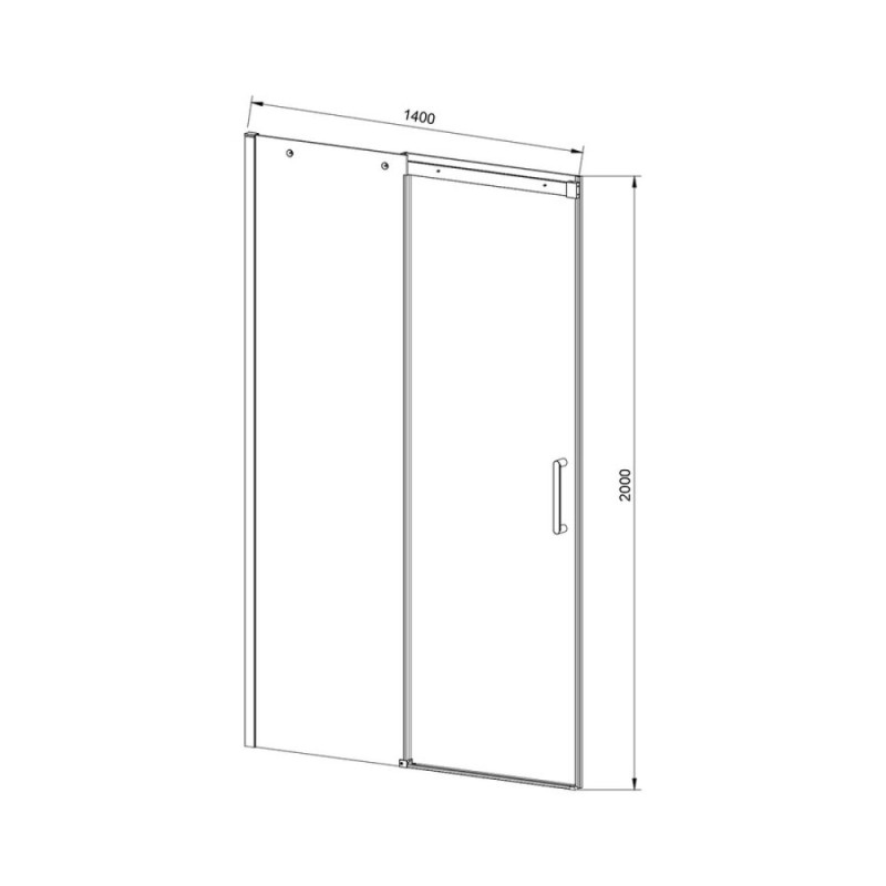 Душевая дверь Vincea Dice, VDS-4D140CLGM, 140 см, стекло прозрачное, профиль вороненая сталь