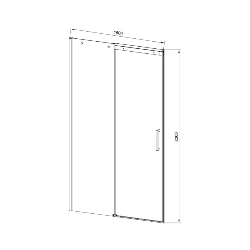 Душевая дверь Vincea Dice, VDS-4D150CLGM, 150 см, стекло прозрачное, профиль вороненая сталь