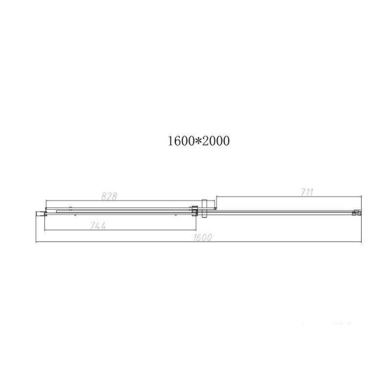 Душевая дверь Vincea Dice, VDS-4D160CLGM, 160 см, стекло прозрачное, профиль вороненая сталь