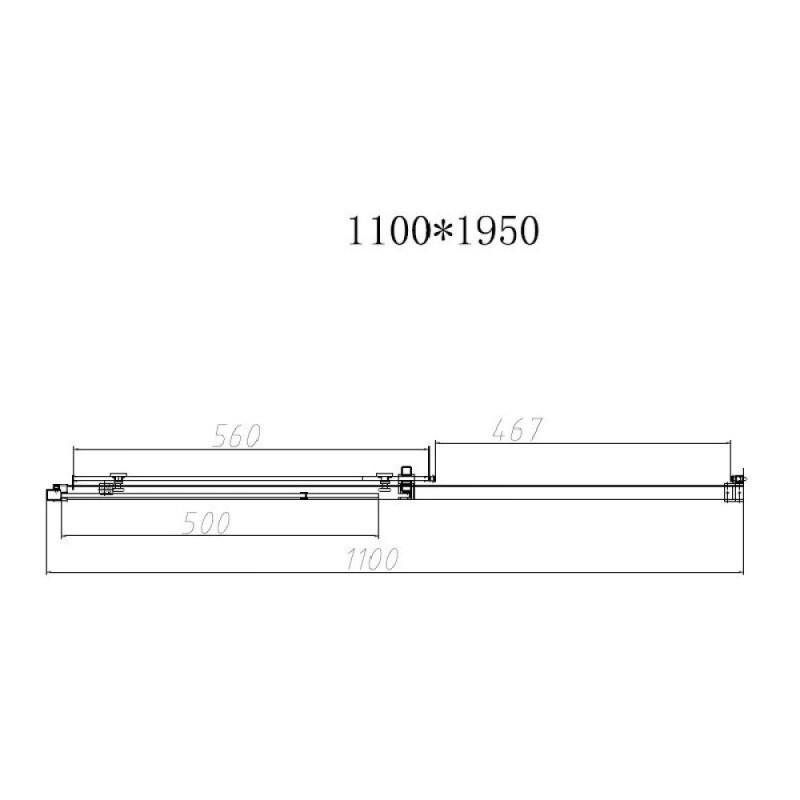 Душевая дверь Vincea Slim-N, 110 см, раздвижная, стекло прозрачное, профиль хром, VDS-4SN110CL