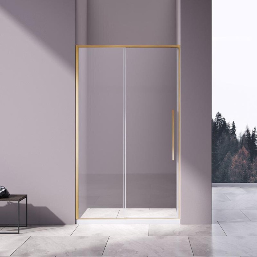 Душевая дверь Vincea Slim-N VDS-4SN110CLG110 см, стекло прозрачное, профиль брашированное золото