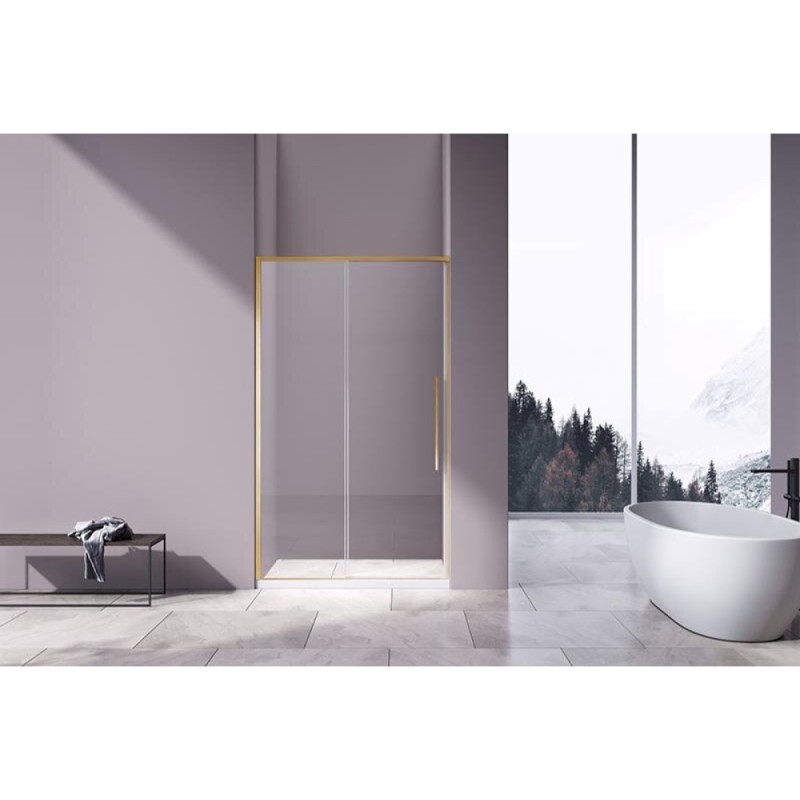 Душевая дверь Vincea Slim-N VDS-4SN110CLG110 см, стекло прозрачное, профиль брашированное золото