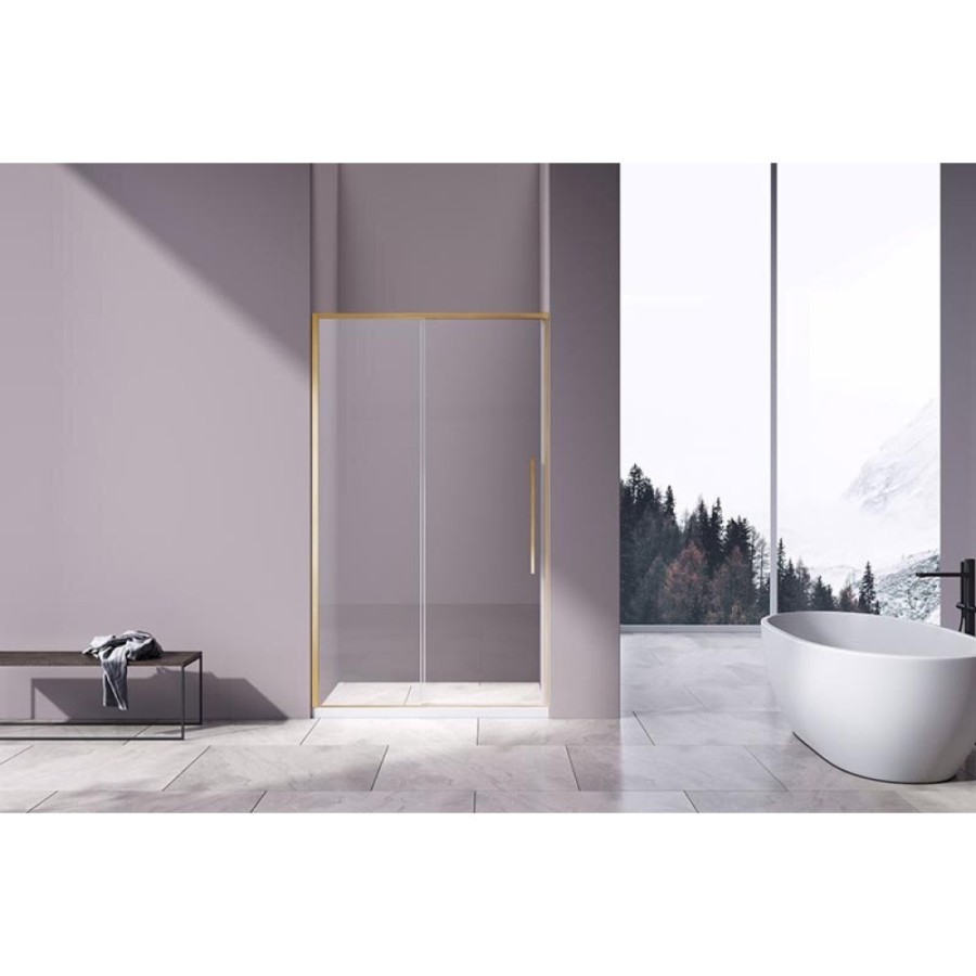 Душевая дверь Vincea Slim-N VDS-4SN110CLG110 см, стекло прозрачное, профиль брашированное золото