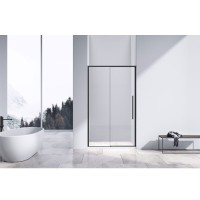 Душевая дверь Vincea Slim-N, 120 см, раздвижная, стекло прозрачное, профиль черный, VDS-4SN120CLB