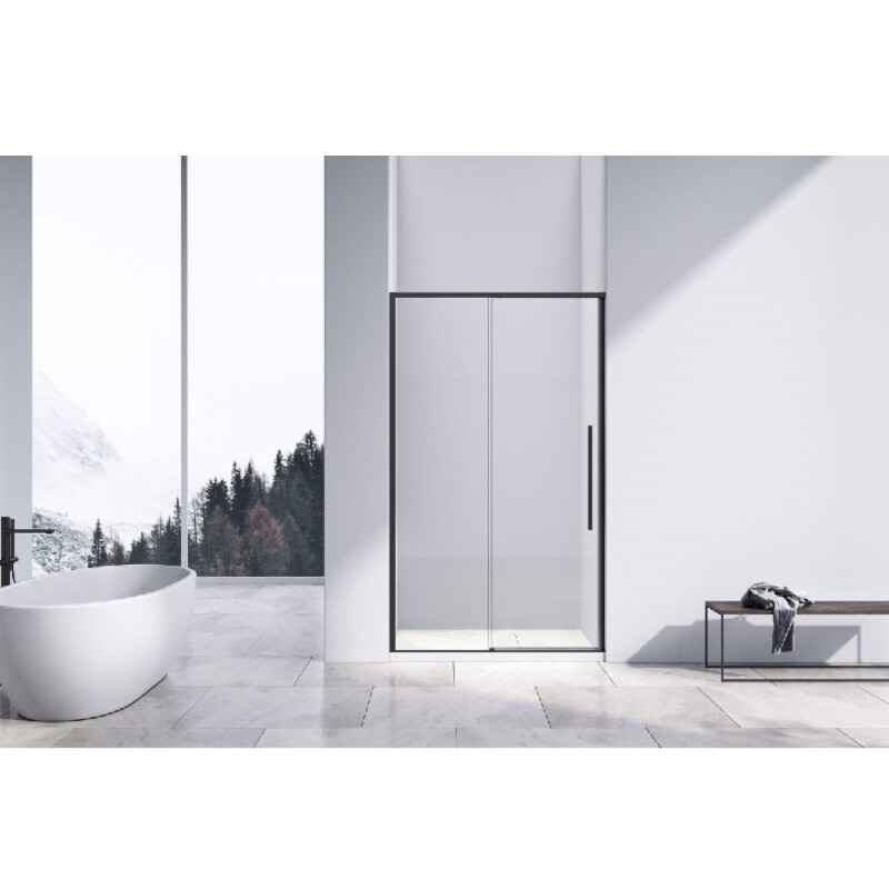 Душевая дверь Vincea Slim-N, 120 см, раздвижная, стекло прозрачное, профиль черный, VDS-4SN120CLB
