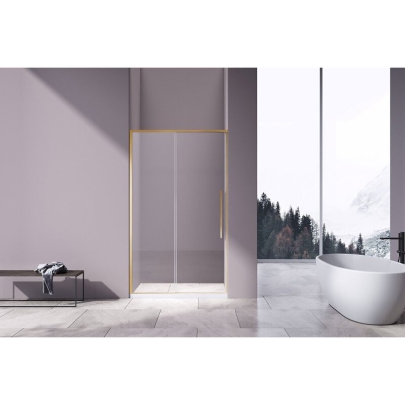 Душевая дверь Vincea Slim-N VDS-4SN120CLG, 120 см, стекло прозрачное, профиль золото брашированное