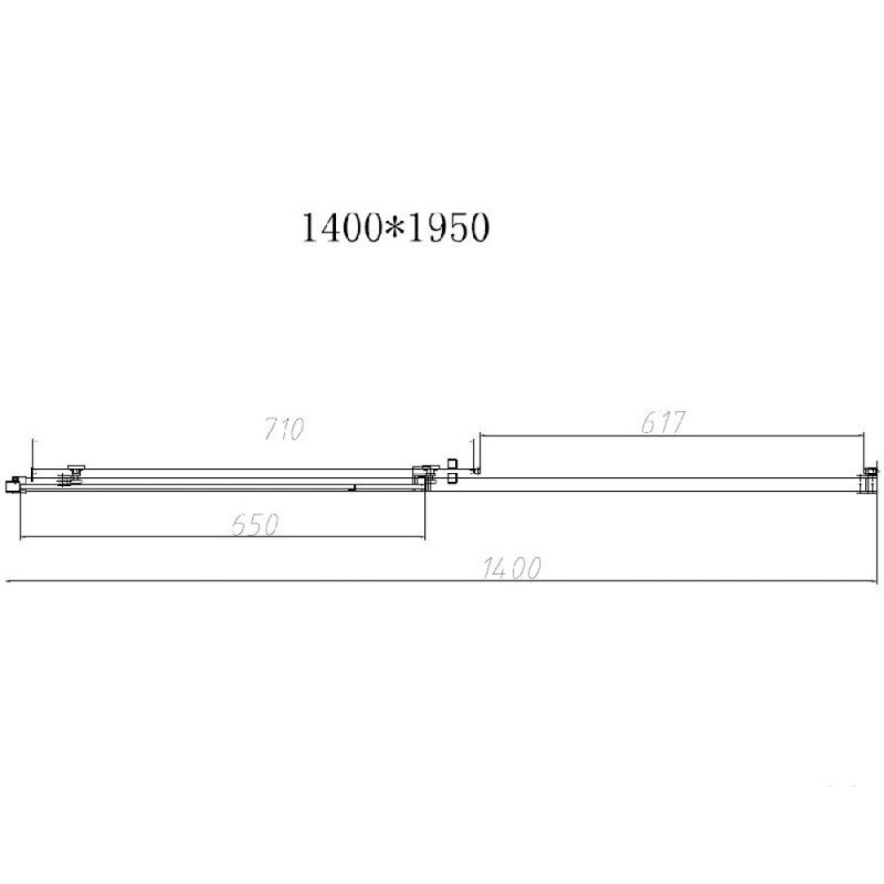 Душевая дверь Vincea Slim-N, 140 см, раздвижная, стекло прозрачное, профиль хром, VDS-4SN140CL