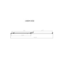 Душевая дверь Vincea Slim-N, 140 x 195 см, раздвижная, стекло прозрачное, профиль воронёная сталь, gunmetal, VDS-4SN140CLGM