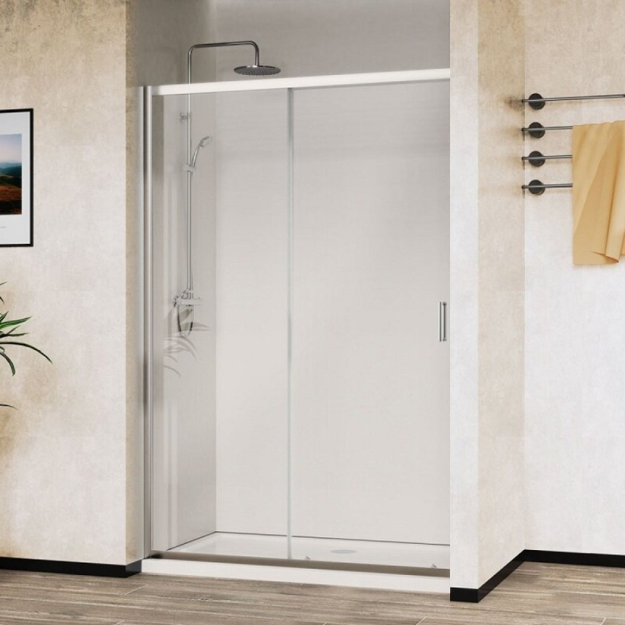 Душевая дверь Vincea City 100 см, раздвижная, стекло прозрачное, хром, VDS-5CT100CL
