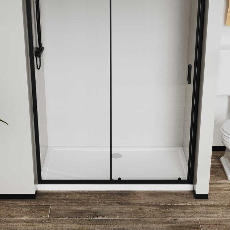 Душевая дверь Vincea City 110 см, раздвижная, стекло прозрачное, черный, VDS-5CT110CLB