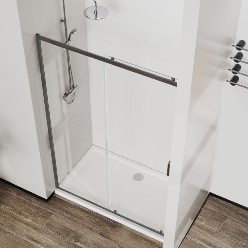 Душевая дверь Vincea City VDS-5CT110CLGM, 110 см, стекло прозрачное, профиль вороненая сталь, gunmetal