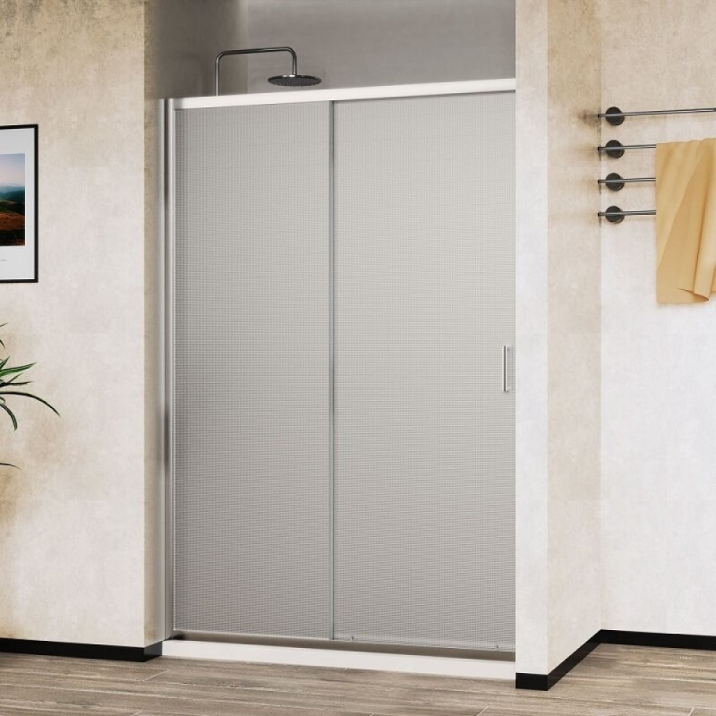 Душевая дверь Vincea City 120 см, раздвижная, стекло текстурное, хром, VDS-5CT120MT