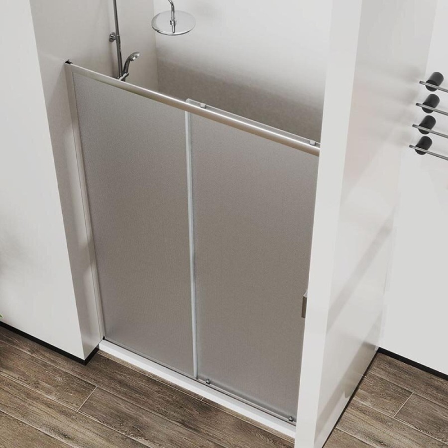Душевая дверь Vincea City VDS-5CT140MT 140 см, раздвижная, стекло текстурное, хром
