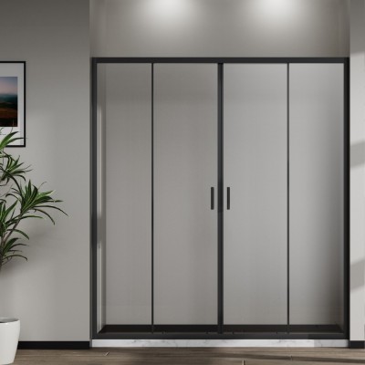 Душевая дверь Сити (City) VDS-5CT2170CLB, 1700, черный, стекло прозрачное