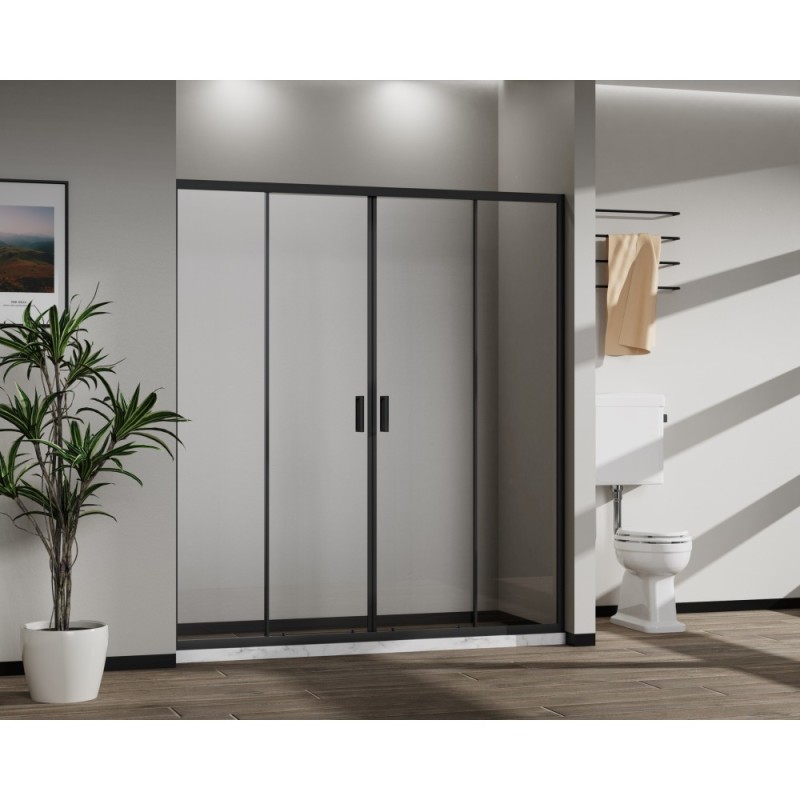 Душевая дверь Сити (City) VDS-5CT2170CLB, 1700, черный, стекло прозрачное