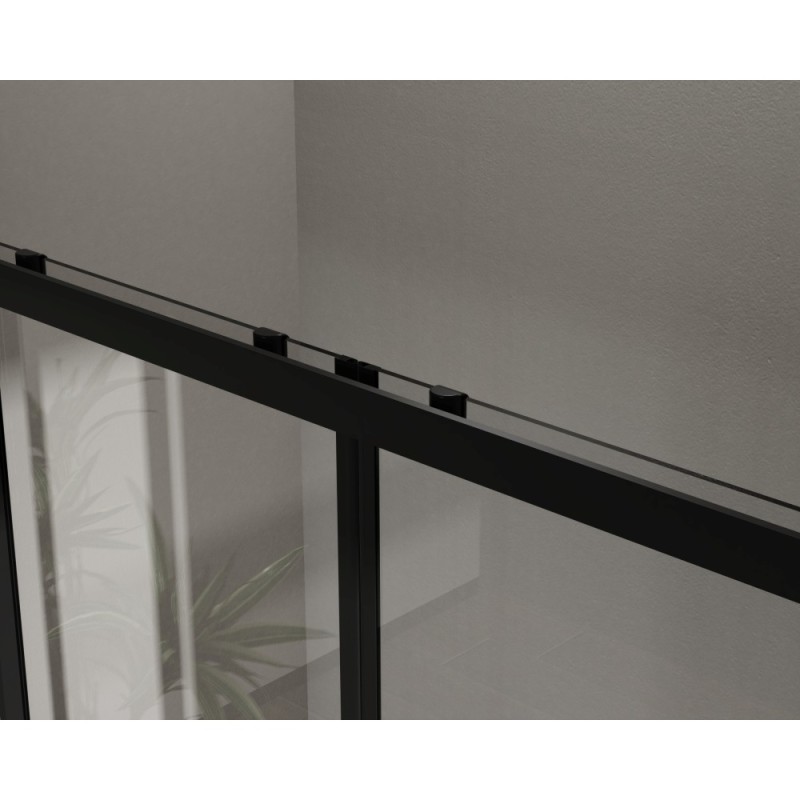 Душевая дверь Сити (City) VDS-5CT2170CLB, 1700, черный, стекло прозрачное