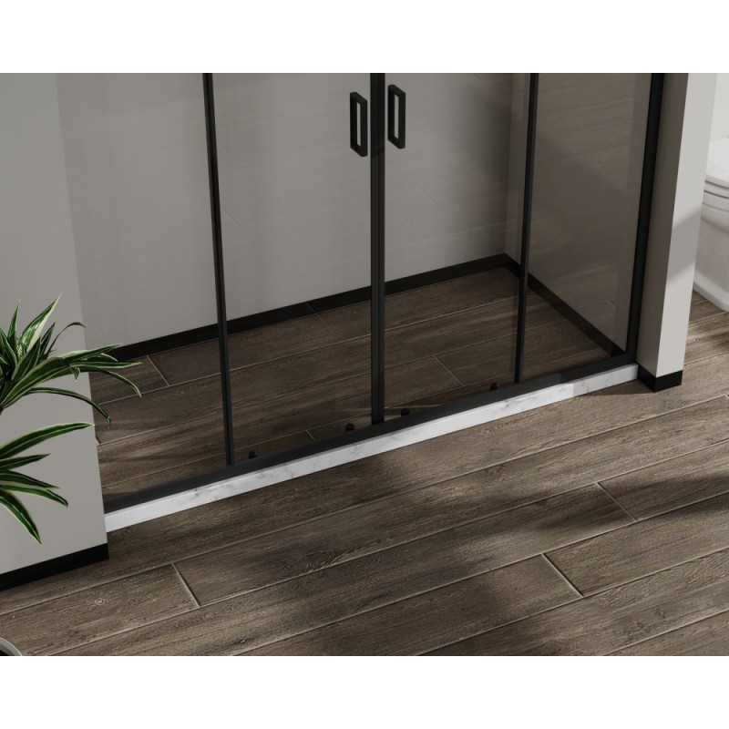 Душевая дверь Сити (City) VDS-5CT2170CLB, 1700, черный, стекло прозрачное