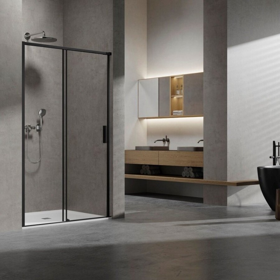 Душевая дверь Vincea Slim VDS-6SL140CLB, 140 см, стекло прозрачное, профиль черный