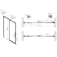 Душевая дверь Vincea Ultima VDS-7UL120CL, 120 см раздвижная, стекло прозрачное, профиль хром