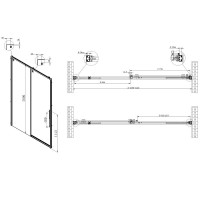 Душевая дверь Vincea Ultima VDS-7UL140CLGM, 140 см раздвижная, стекло прозрачное, профиль вороненая сталь