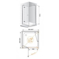 Душевой уголок Cezares VERONA-W-A-1-90-C-Cr, 90 х 90 х 195 см, стекло прозрачное, профиль хром