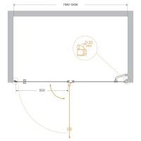 Душевая дверь Cezares VERONA-W-B-12-120-P-Cr-R, 120 см, стекло рифленое, профиль хром, правая