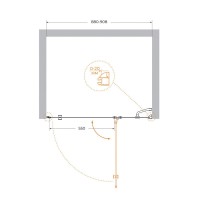 Душевая дверь Cezares Verona 90 см, стекло прозрачное, профиль хром, VERONA-W-B-12-90-C-Cr