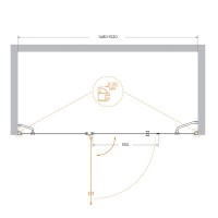 Душевая дверь Cezares VERONA-W-B-13-30+60/60-P-Cr-L, 150 см, стекло рифленое, профиль хром, левая