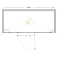 Душевая дверь Cezares VERONA-W-B-13-40+60/60-P-Cr-R, 160 см, стекло рифленое, профиль хром, правая