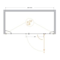 Душевая дверь Cezares VERONA-W-B-13-60+60/30-C-Cr, 150 см, стекло прозрачное, профиль хром