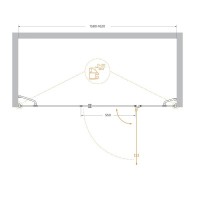 Душевая дверь Cezares VERONA-W-B-13-60+60/40-C-Cr, 160 см, стекло прозрачное, профиль хром
