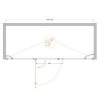 Душевая дверь Cezares VERONA-W-B-13-60+60/60-P-Cr-L, 180 см, стекло рифленое, профиль хром, левая