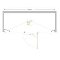 Душевая дверь Cezares VERONA-W-B-13-60+60/60-P-Cr-R, 180 см, правая, стекло рифленое, профиль хром