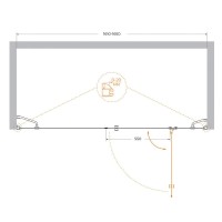 Душевая дверь Cezares Verona 165 см, стекло прозрачное, профиль хром, VERONA-W-B-13-80+60/30-C-Cr
