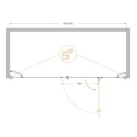 Душевая дверь Cezares Verona 175 см, стекло прозрачное, профиль хром, VERONA-W-B-13-80+60/40-C-Cr